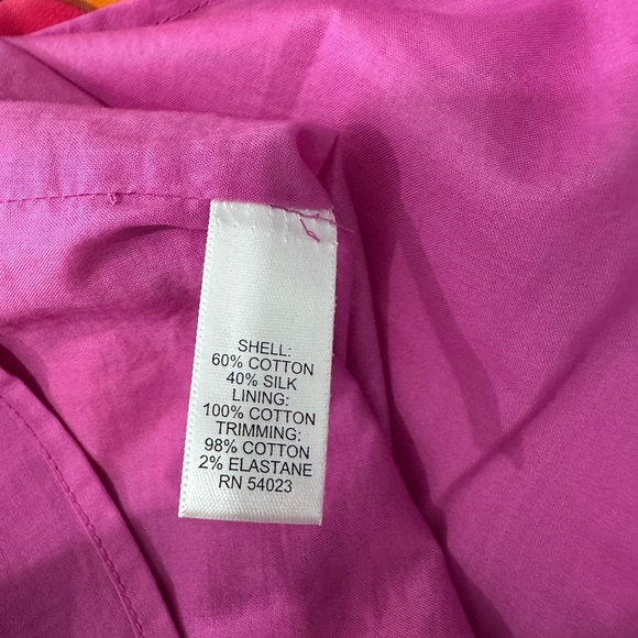 Trina Turk x Banana Republic Pink Orange Swirl Long Sleeve Shift Dress Small - Picture 11 of 13